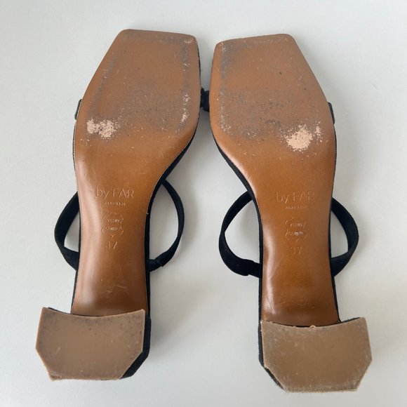 BY FAR Tanya Mule Sandals 37 Black Suede - Picture 3 of 4